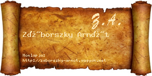 Záborszky Arnót névjegykártya